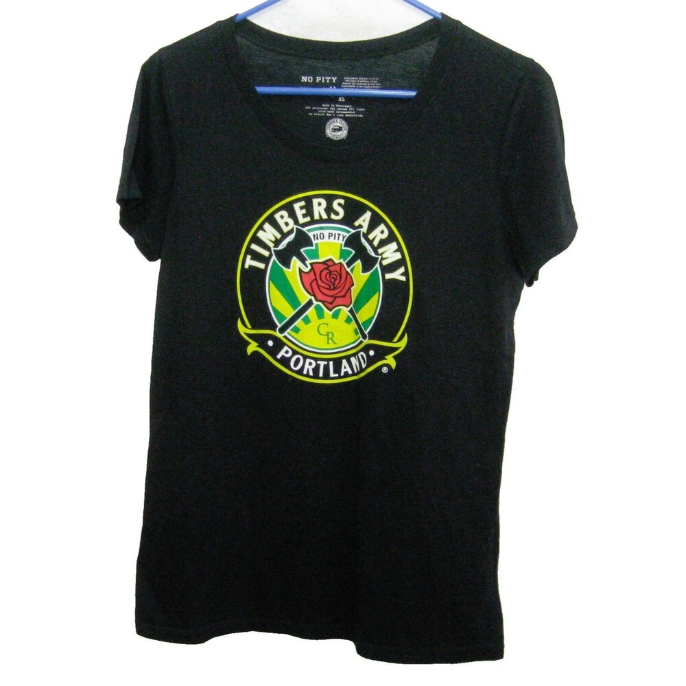 PORTLAND TIMBERS Army (Size Youth XL) Black Short Sleeve T-Shirt Boy's Girl's